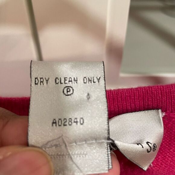 Precious Fibers Top Women L Pointelette Cashmere Pink Diamond Short Sleeve - Picture 5 of 5